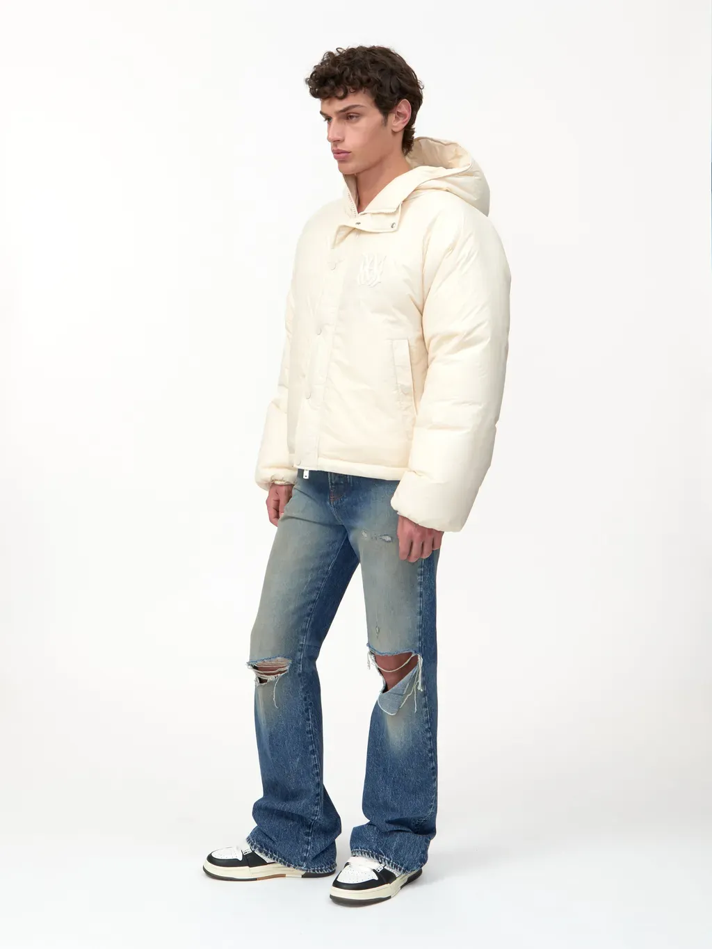 Amiri Hooded Down Jacket - Alabaster
