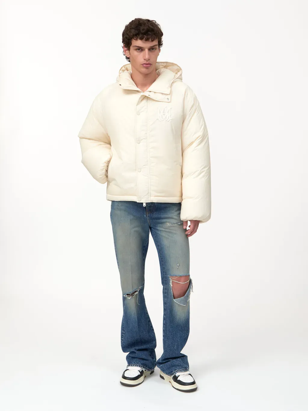 Amiri Hooded Down Jacket - Alabaster