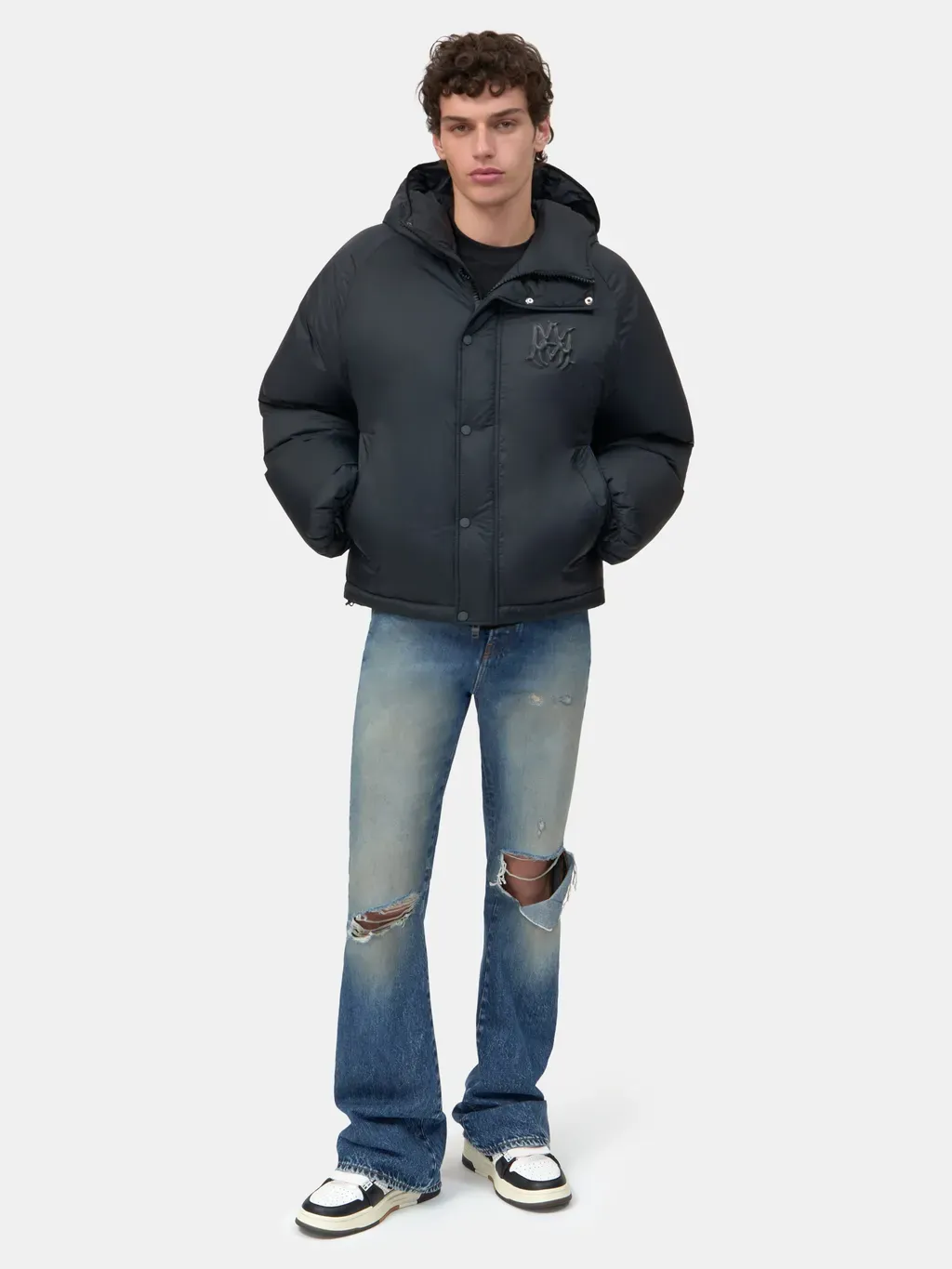 Amiri Hooded Down Jacket - Black