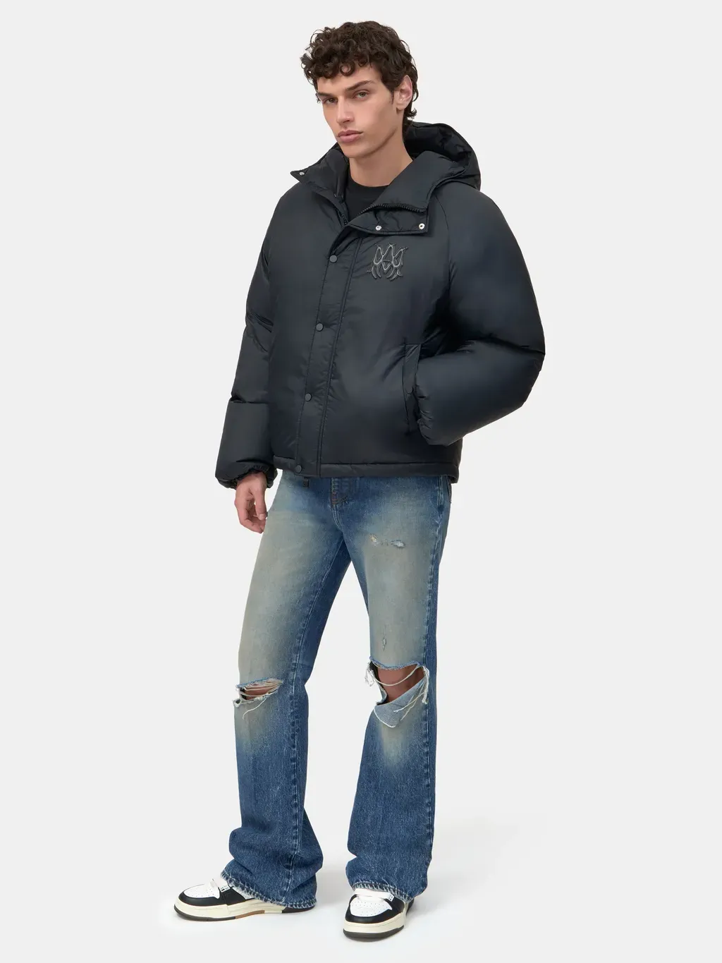 Amiri Hooded Down Jacket - Black