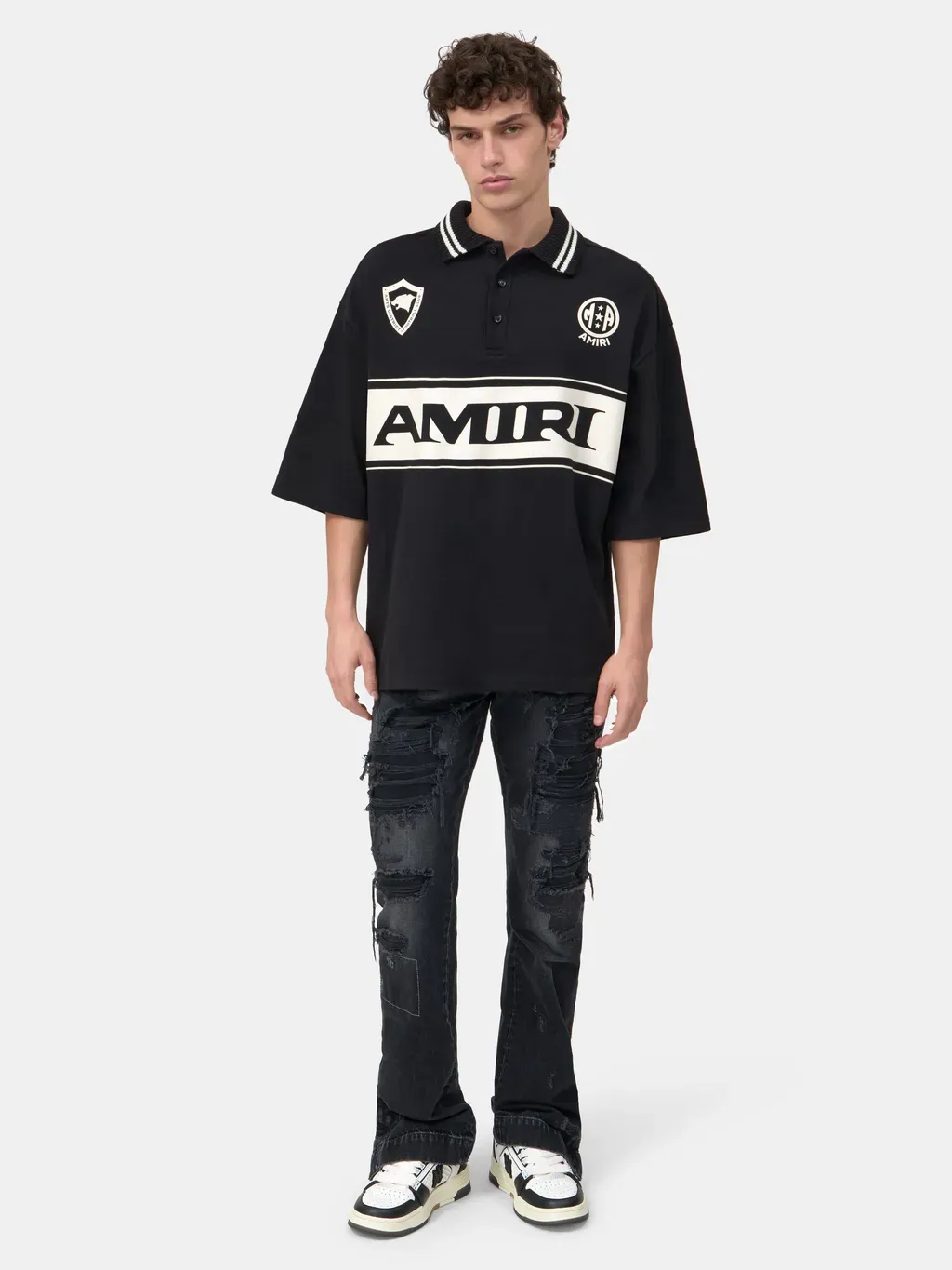 Amiri Sport Oversized Polo - Black