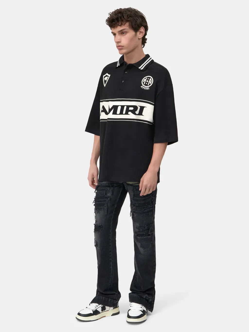Amiri Sport Oversized Polo - Black
