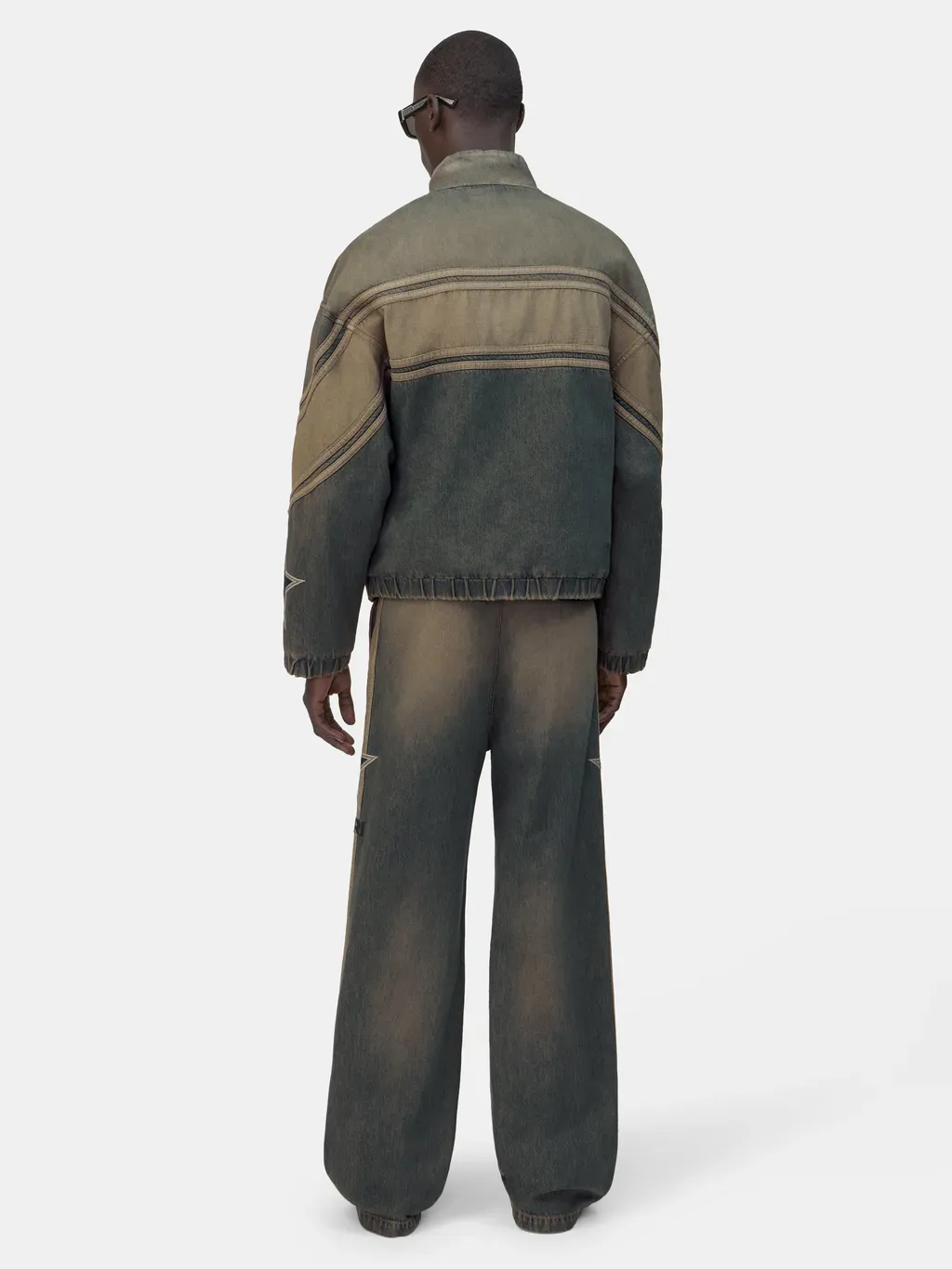 Amiri Sport Denim Track Jacket - Worn Slate