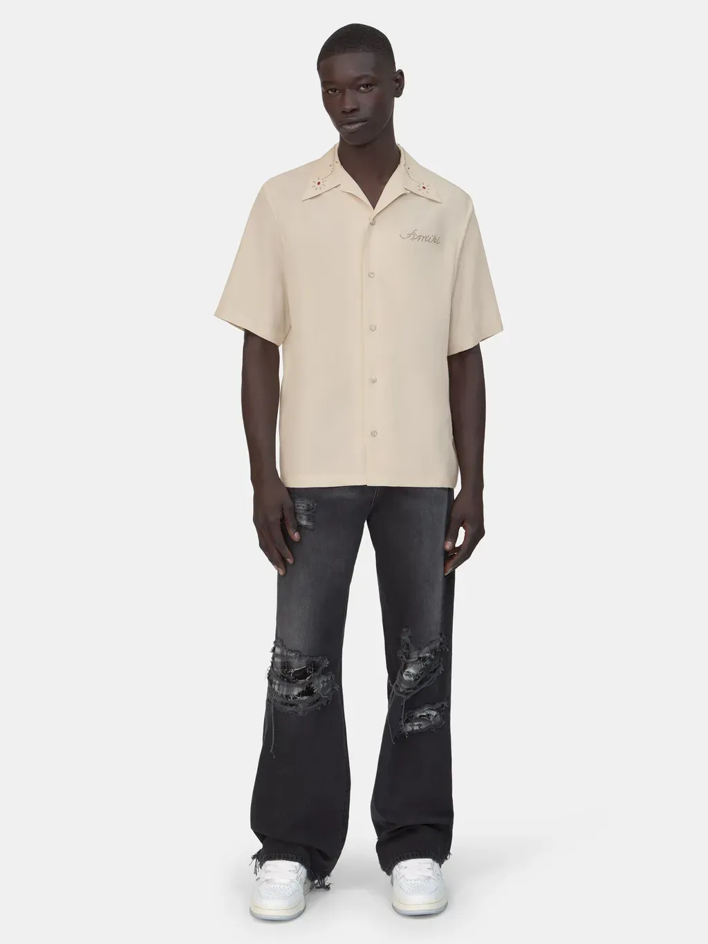 Amiri Stud Camp Shirt - Ivory