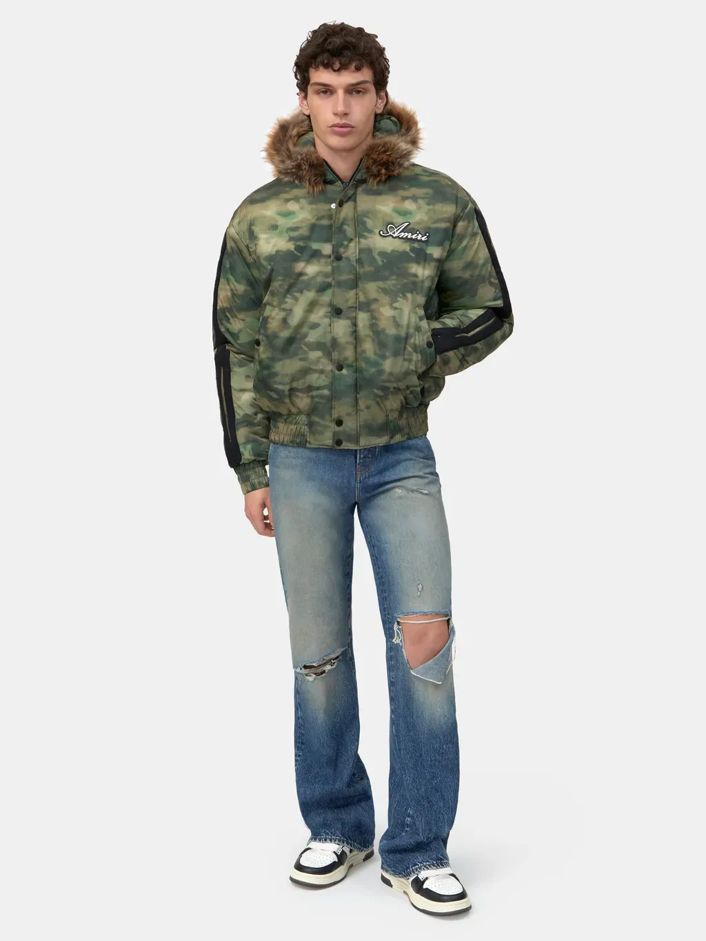 Bones Camo Hooded Down Jacket - Camo
