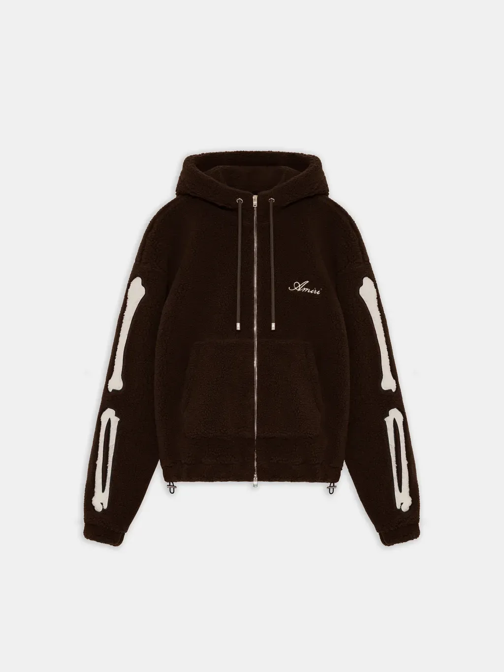 Bones Fleece Zip Hoodie - Dark Brown