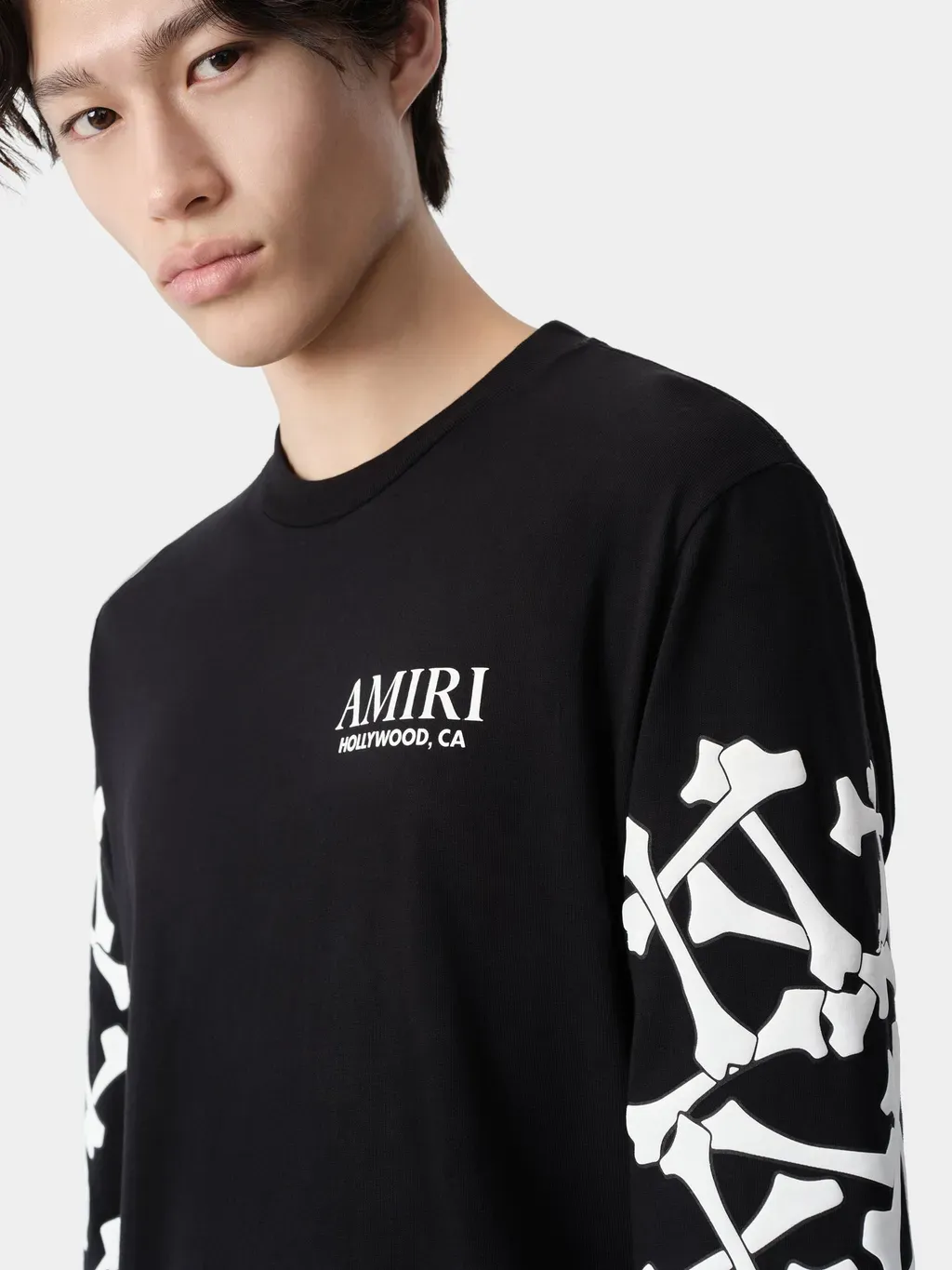 Bones Stacked Long Sleeve Tee - Black