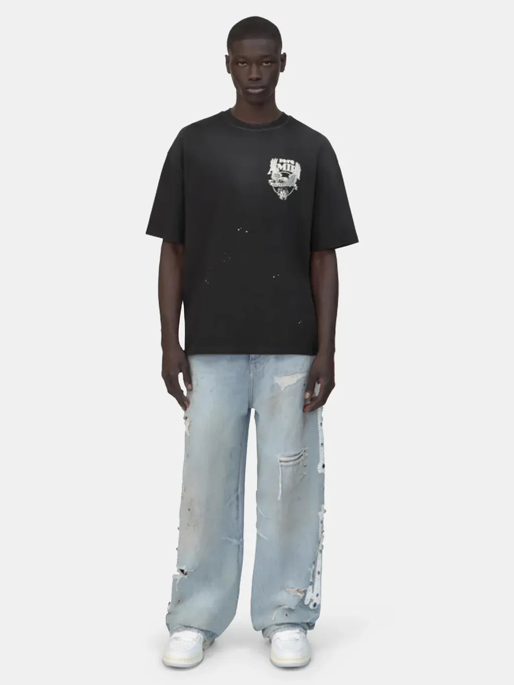 Bones Studded Baggy Jean - Perfect Antique Indigo