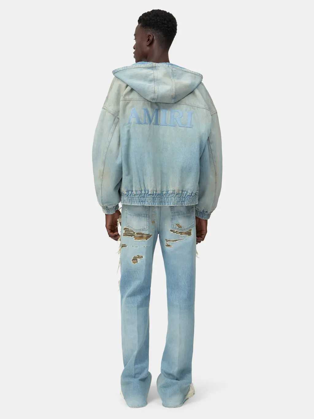 Camo Repair Boot Cut Jean - Mist Indigo