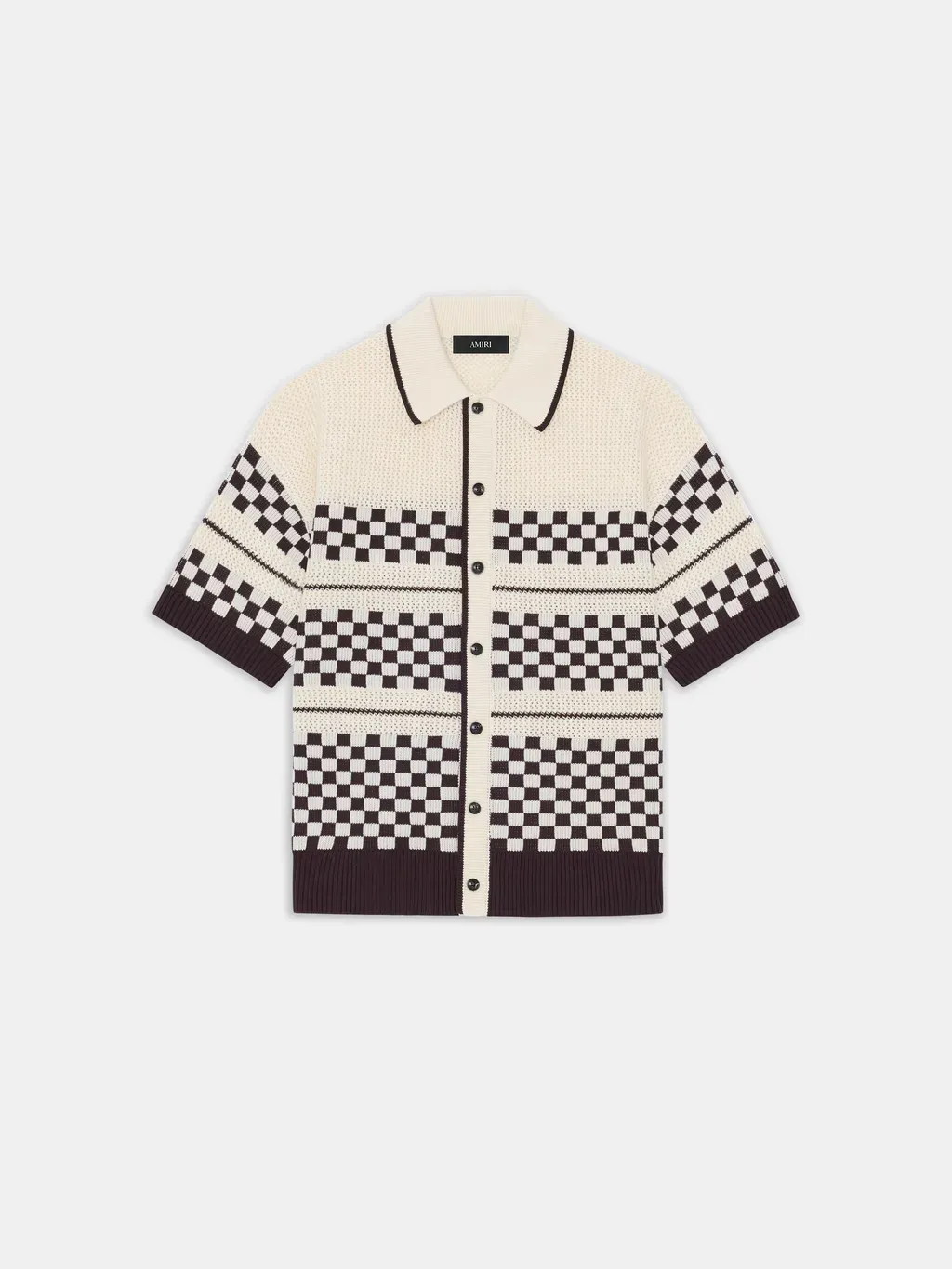 Checkered Mesh Shirt - Alabaster