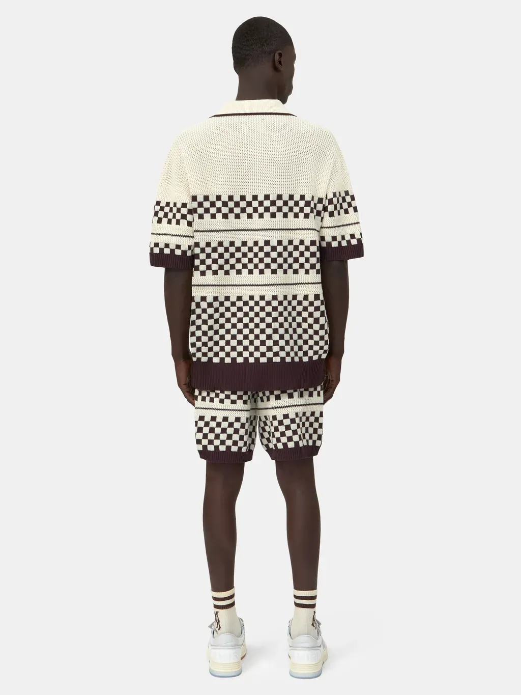 Checkered Mesh Shirt - Alabaster