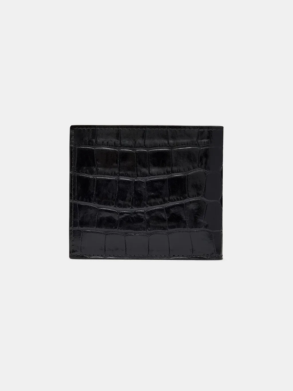 Croc Embossed Bifold - Black