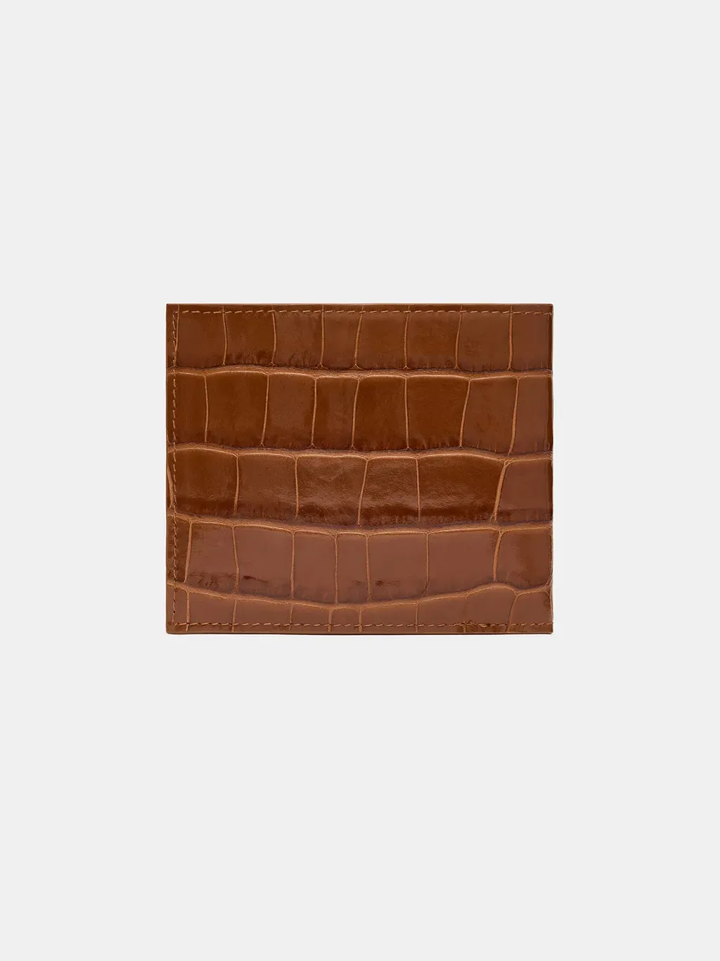 Croc Embossed Bifold - Malt