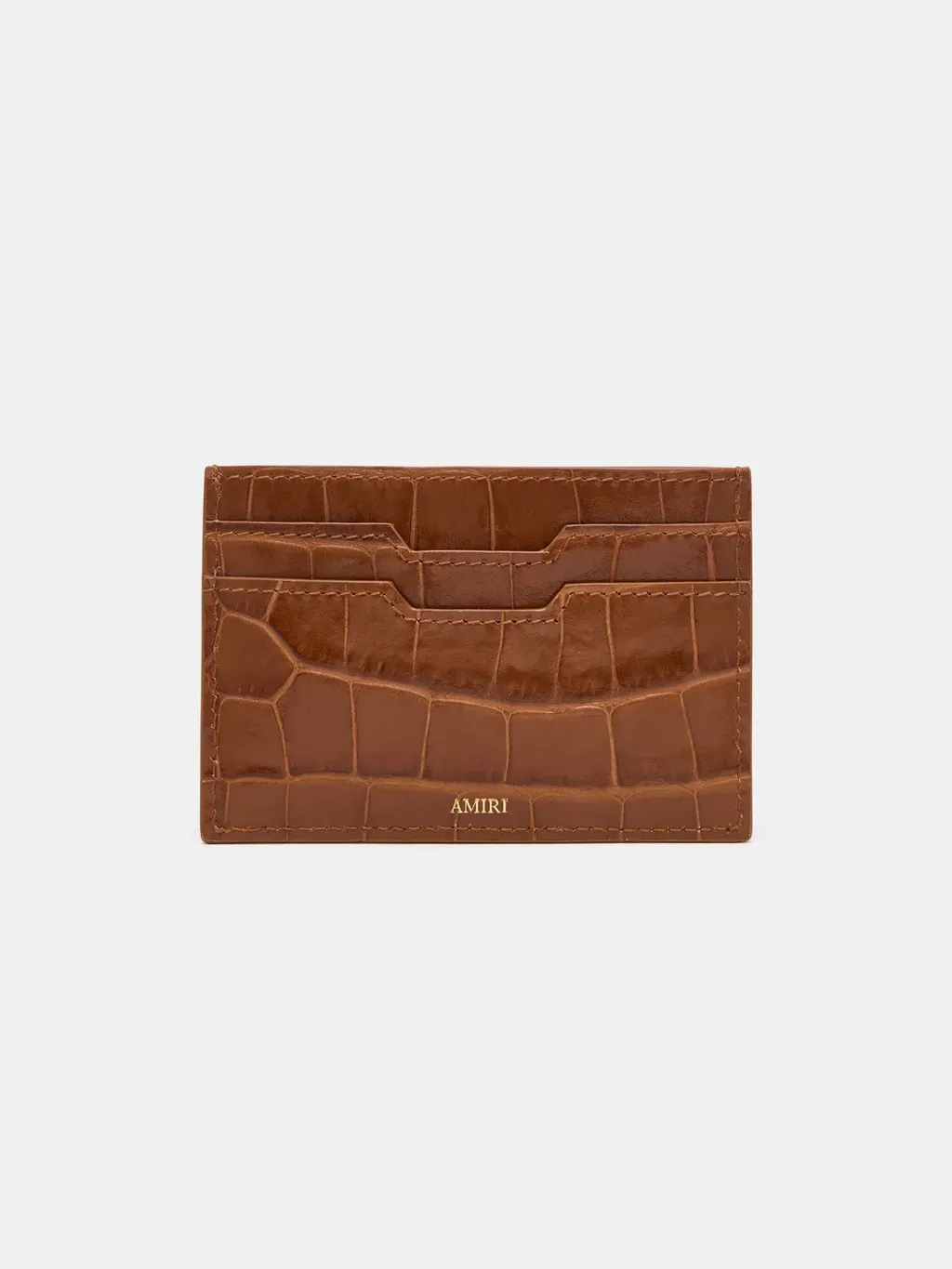 Croc Embossed Card Holder - Malt