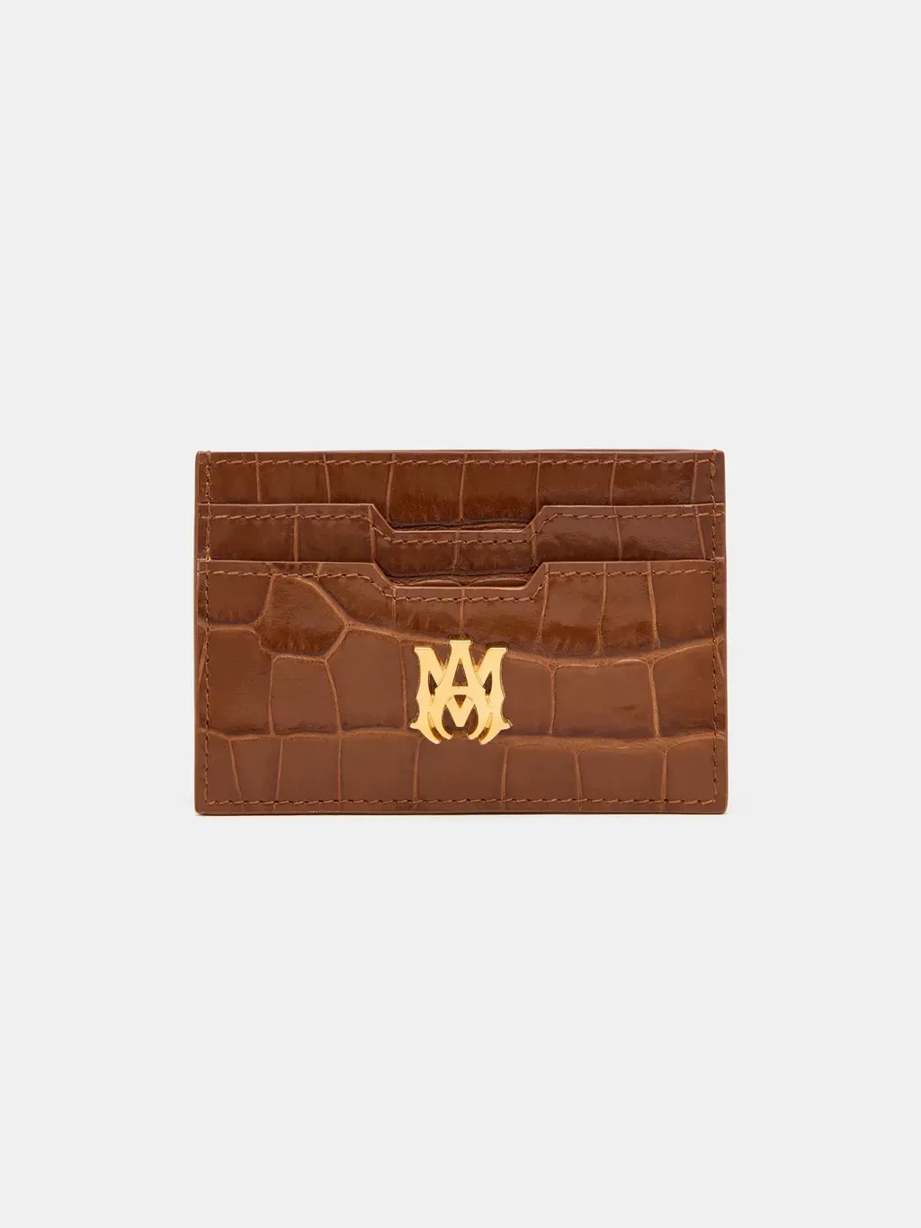 Croc Embossed Card Holder - Malt