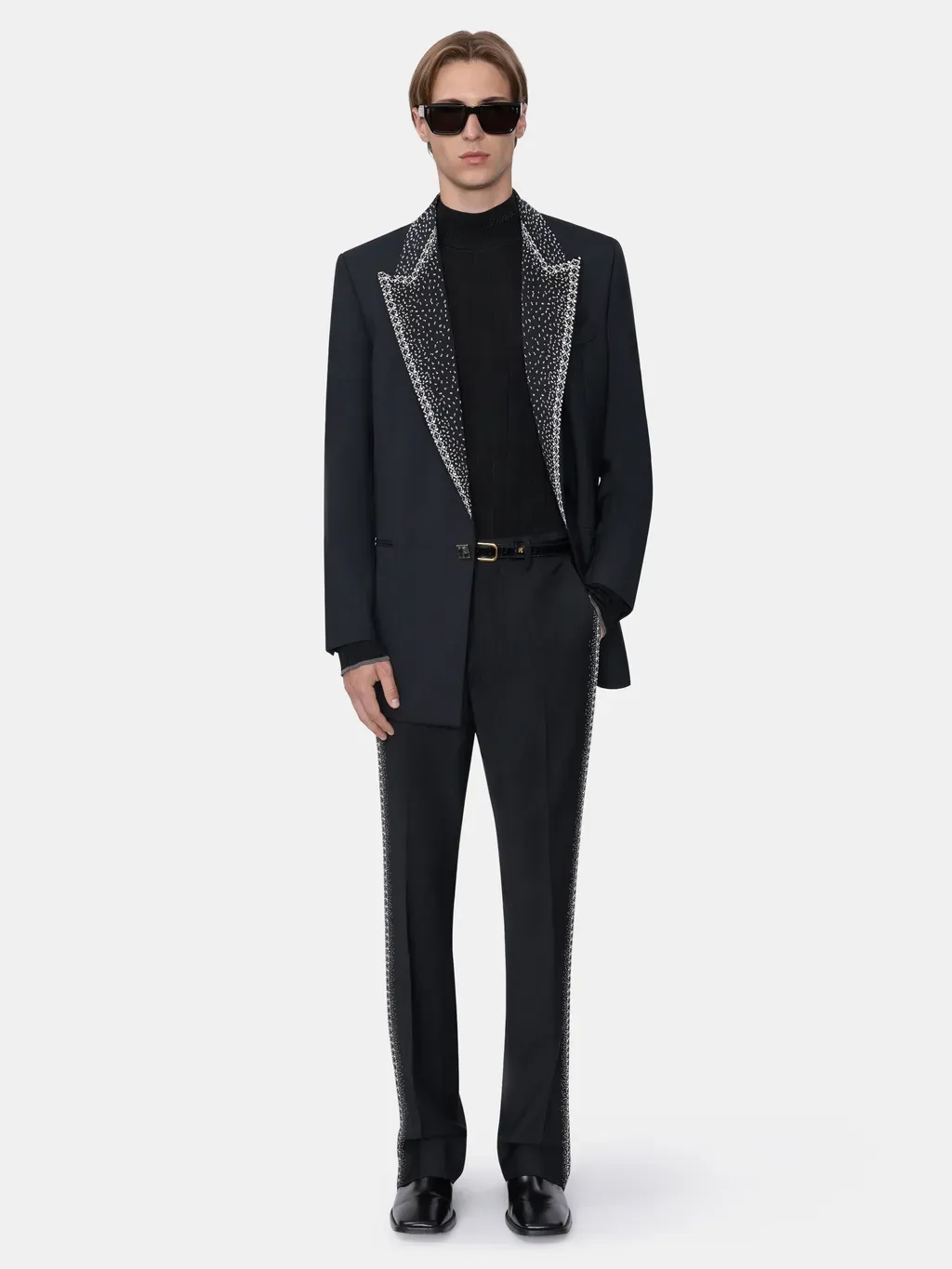 Crystal Stripe Flare Pant - Black