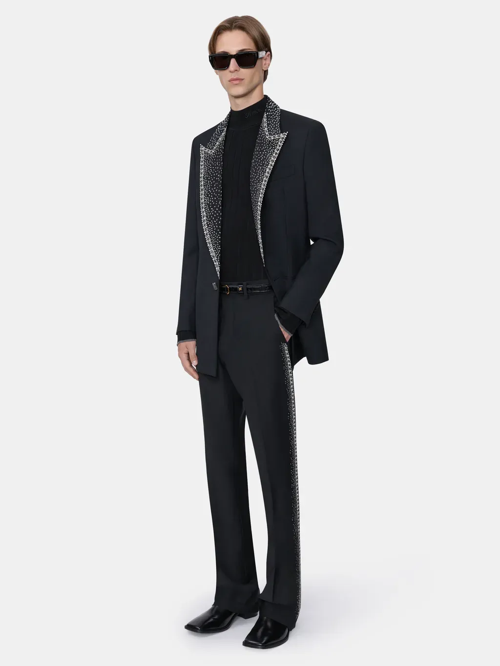Crystal Stripe Flare Pant - Black