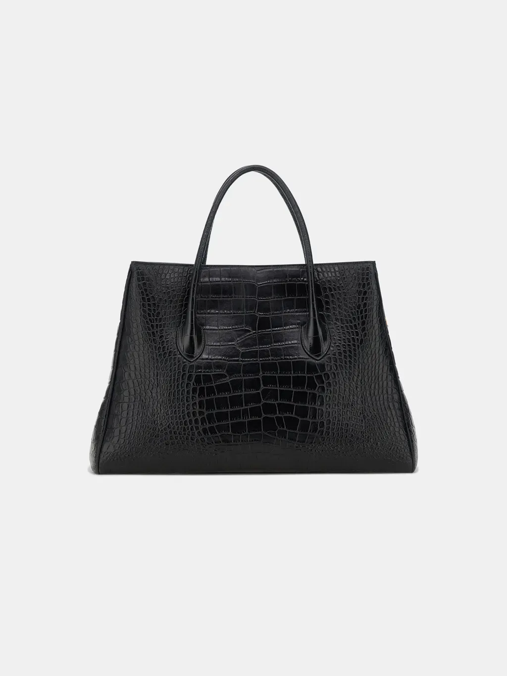 Embossed Croc Honey 50 Tote - Black