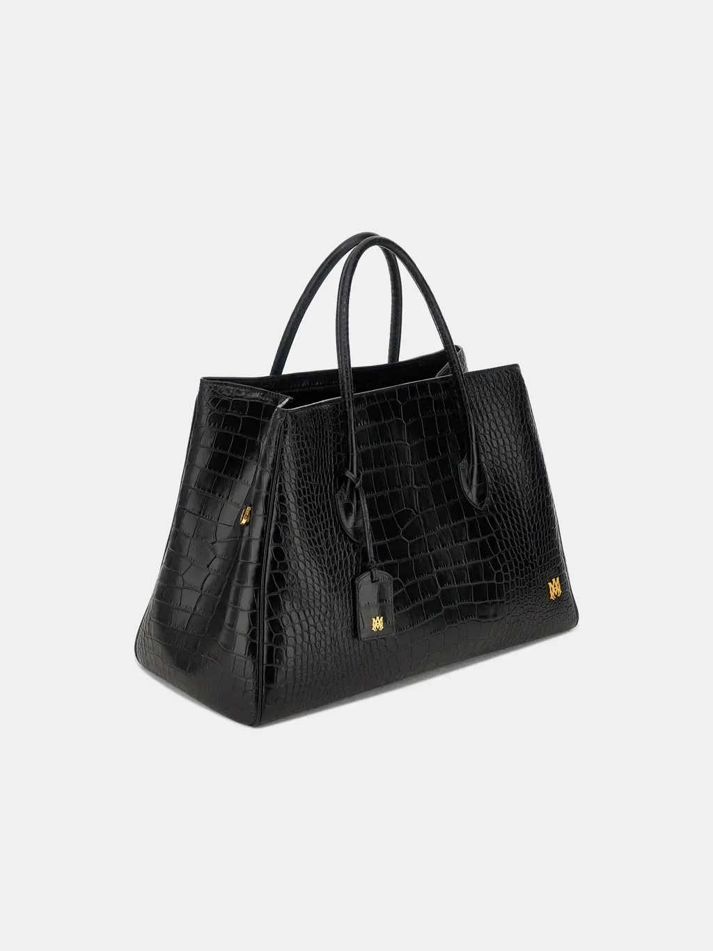 Embossed Croc Honey 50 Tote - Black