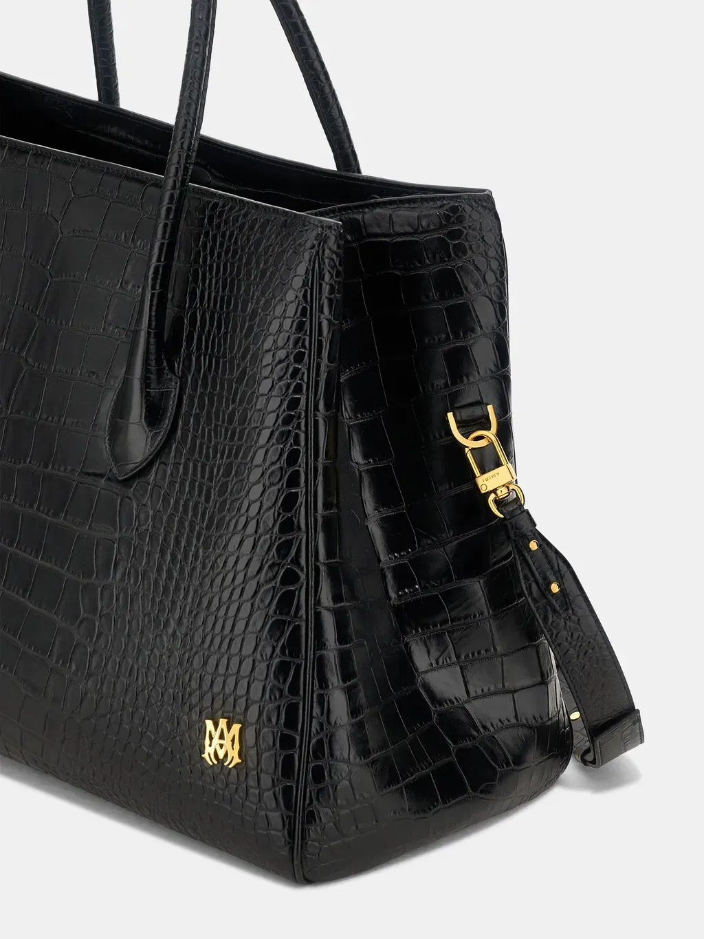 Embossed Croc Honey 50 Tote - Black
