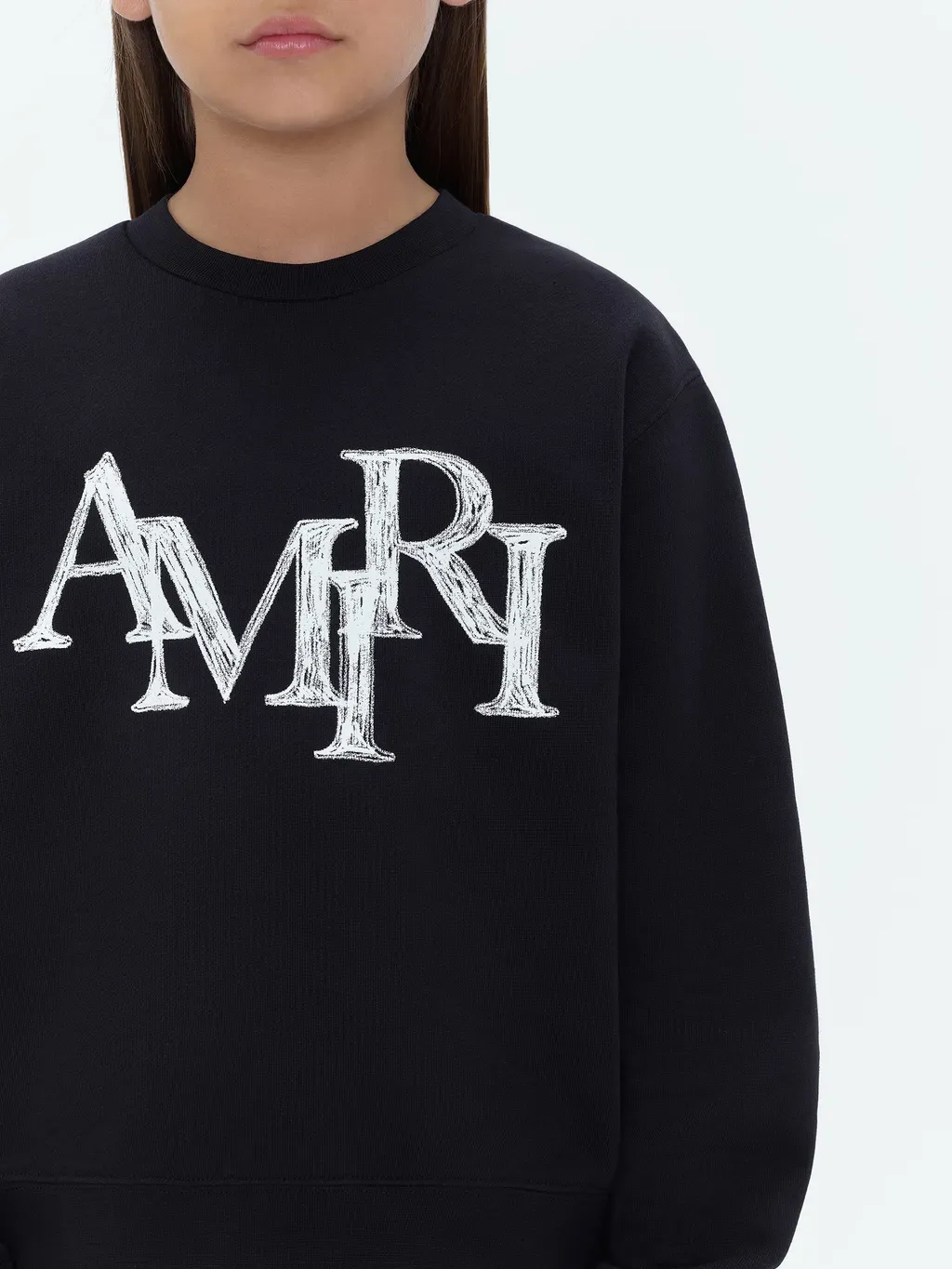Kids - Amiri Staggered Scribble Crewneck - Black
