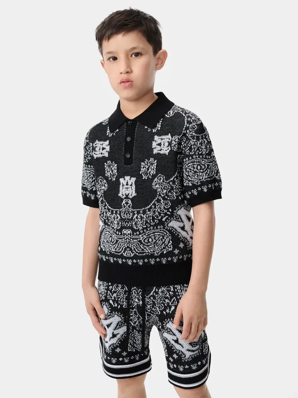 Kids - Kids' Bandana Polo - Black