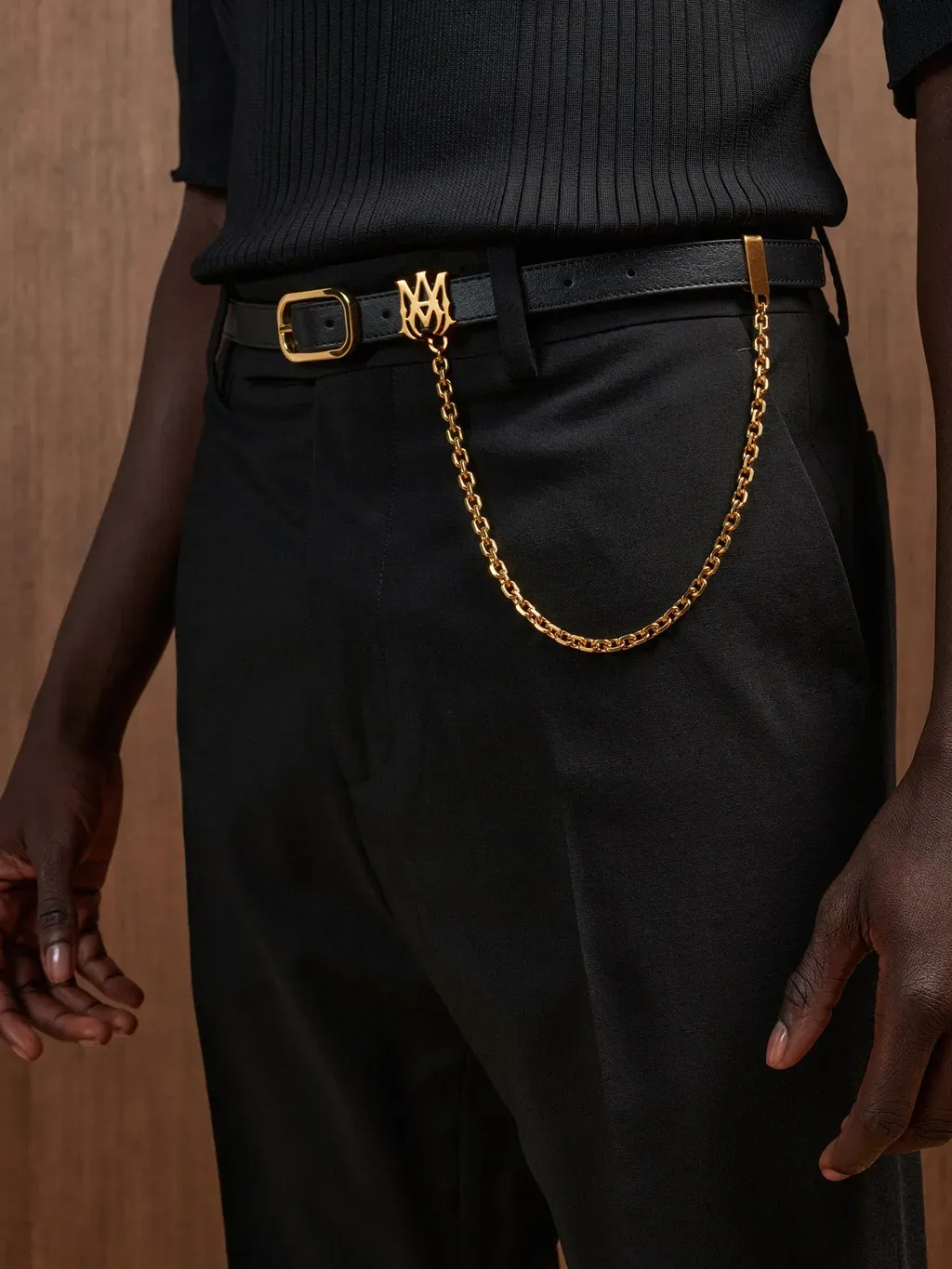Ma 2Cm Chain Belt - Black Gold