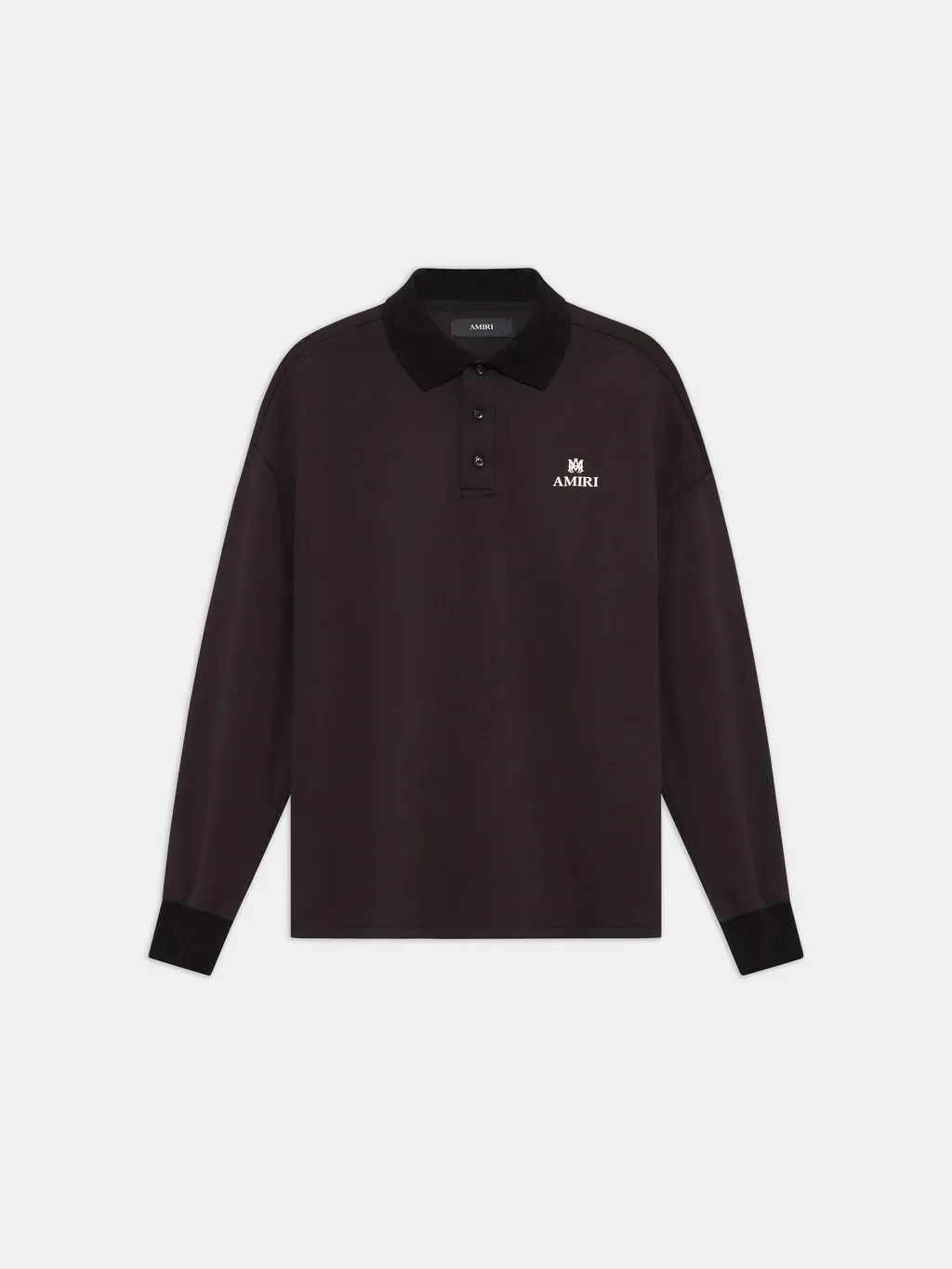 Ma Oversized Long Sleeve Polo - Black
