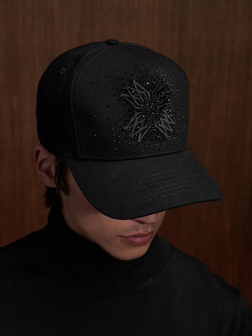 Ma Quad Crystal Canvas Hat - Black