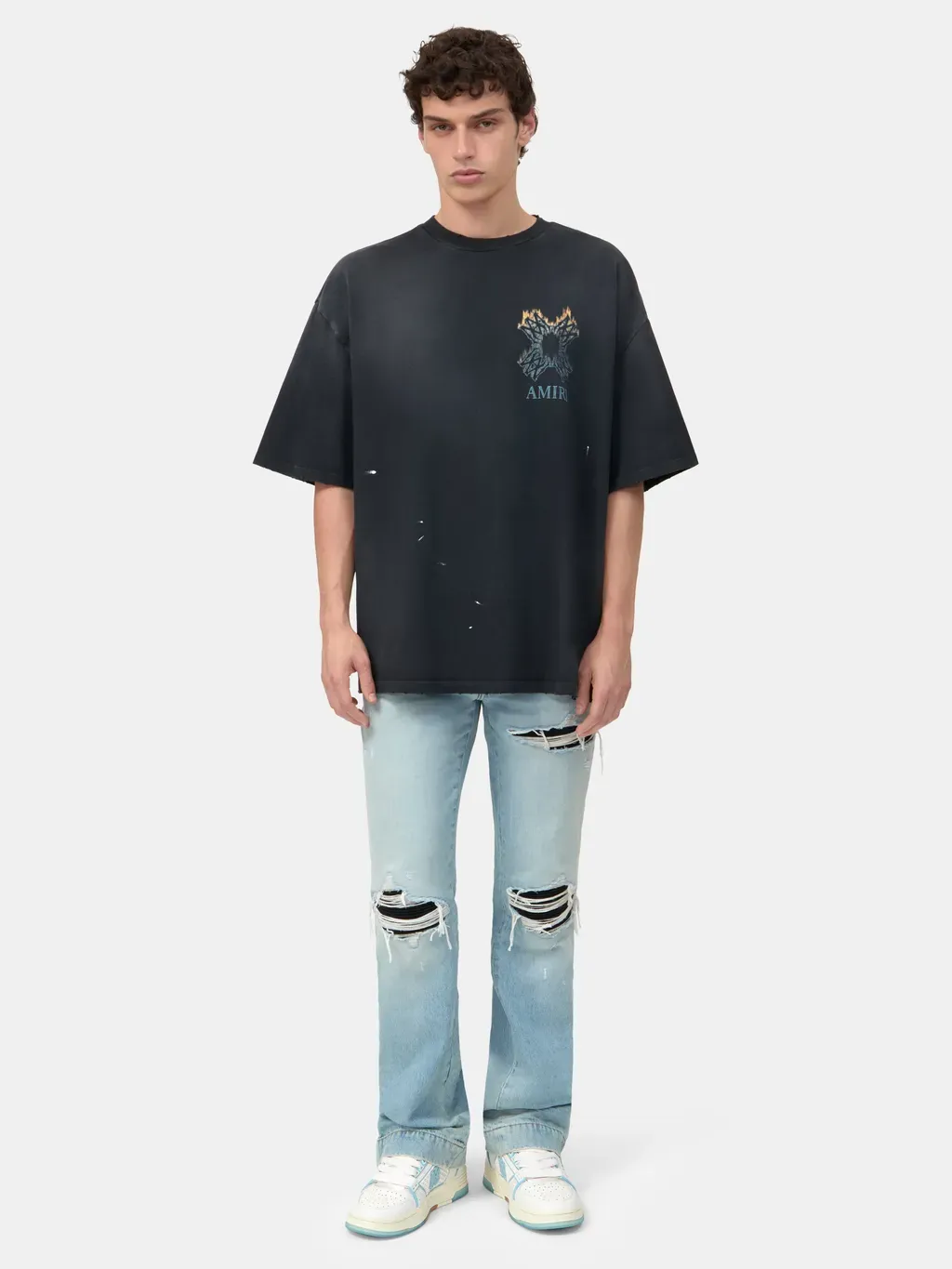 Ma Quad Flames Oversized Tee - Black
