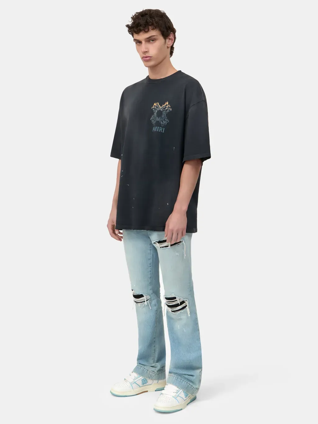 Ma Quad Flames Oversized Tee - Black