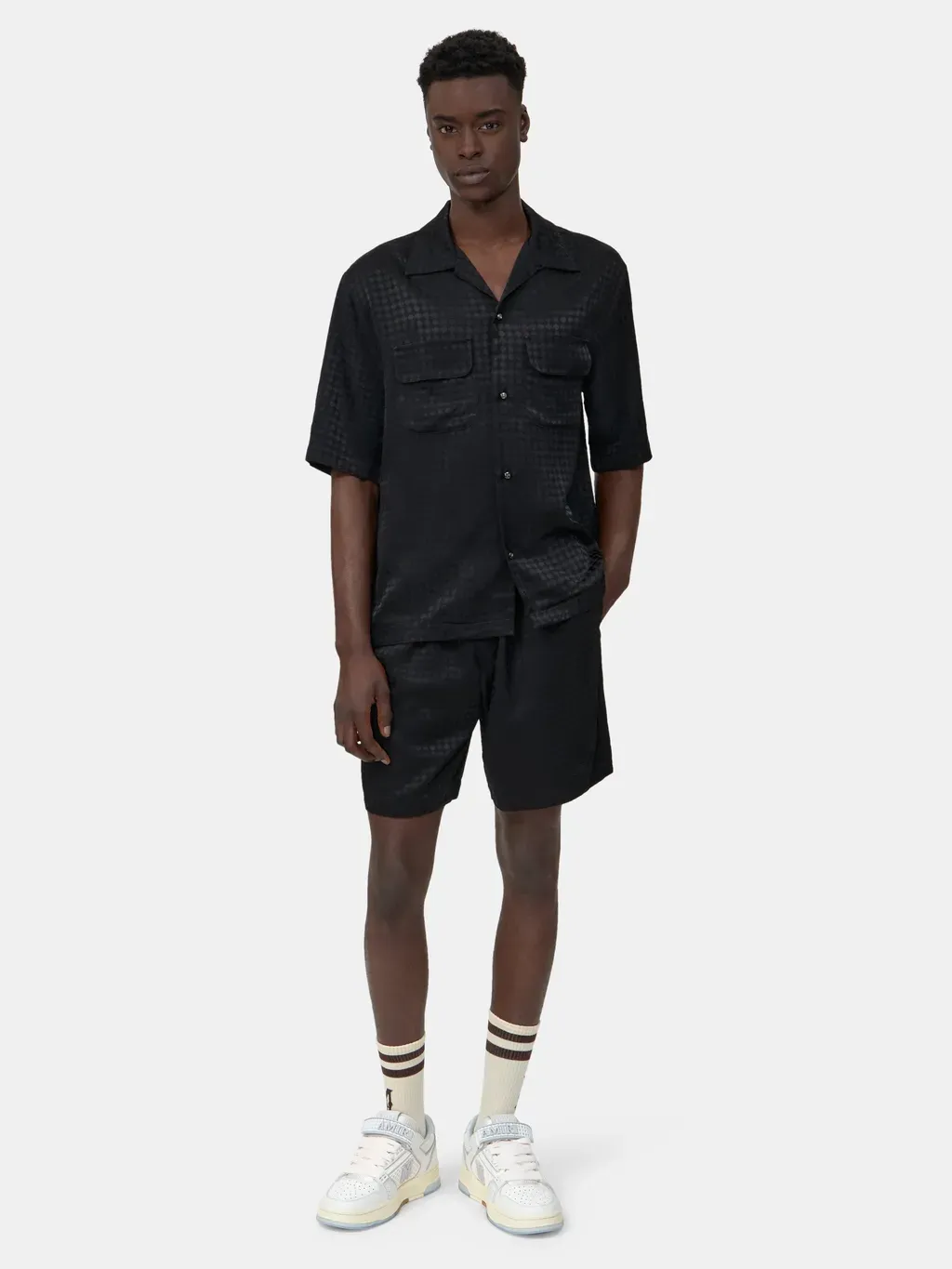 Ma Quad Jacquard Camp Shirt - Black
