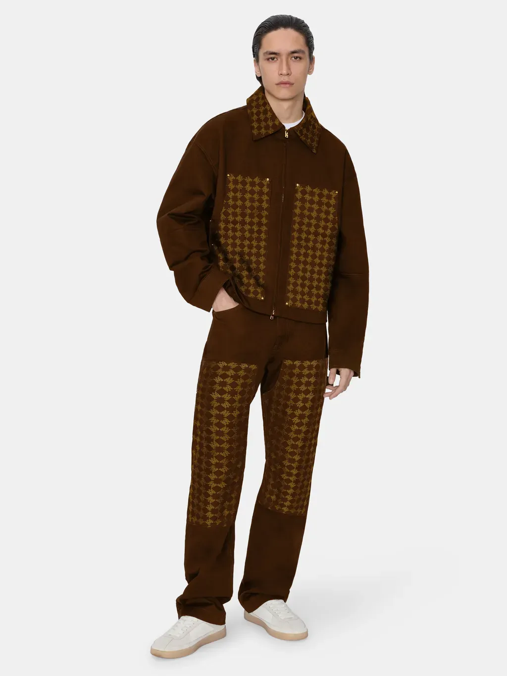 Ma Quad Jacquard Work Jacket - Dark Brown