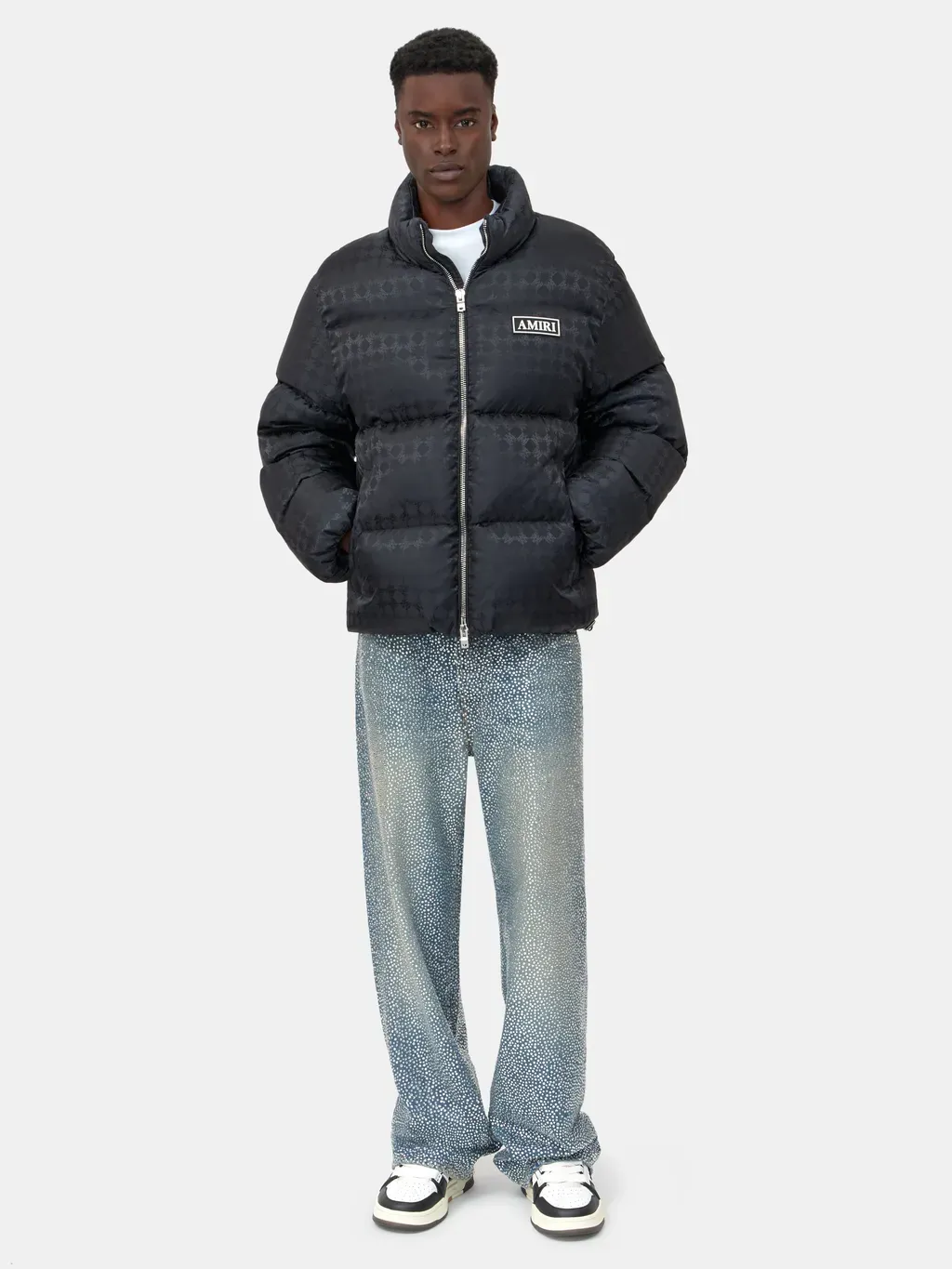 Ma Quad Jacquard Down Jacket - Black