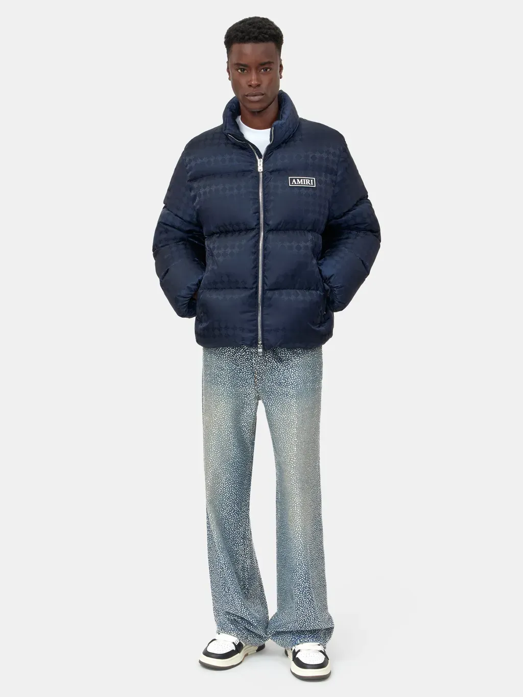 Ma Quad Jacquard Down Jacket - Midnight Blue