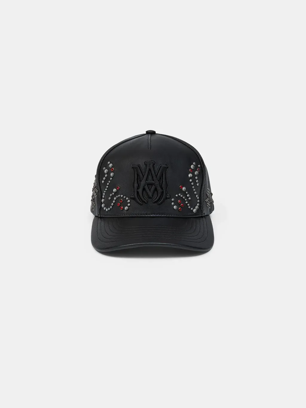 Ma Stud Leather Hat - Black