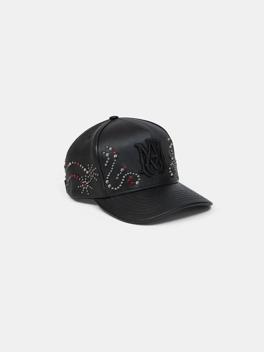 Ma Stud Leather Hat - Black