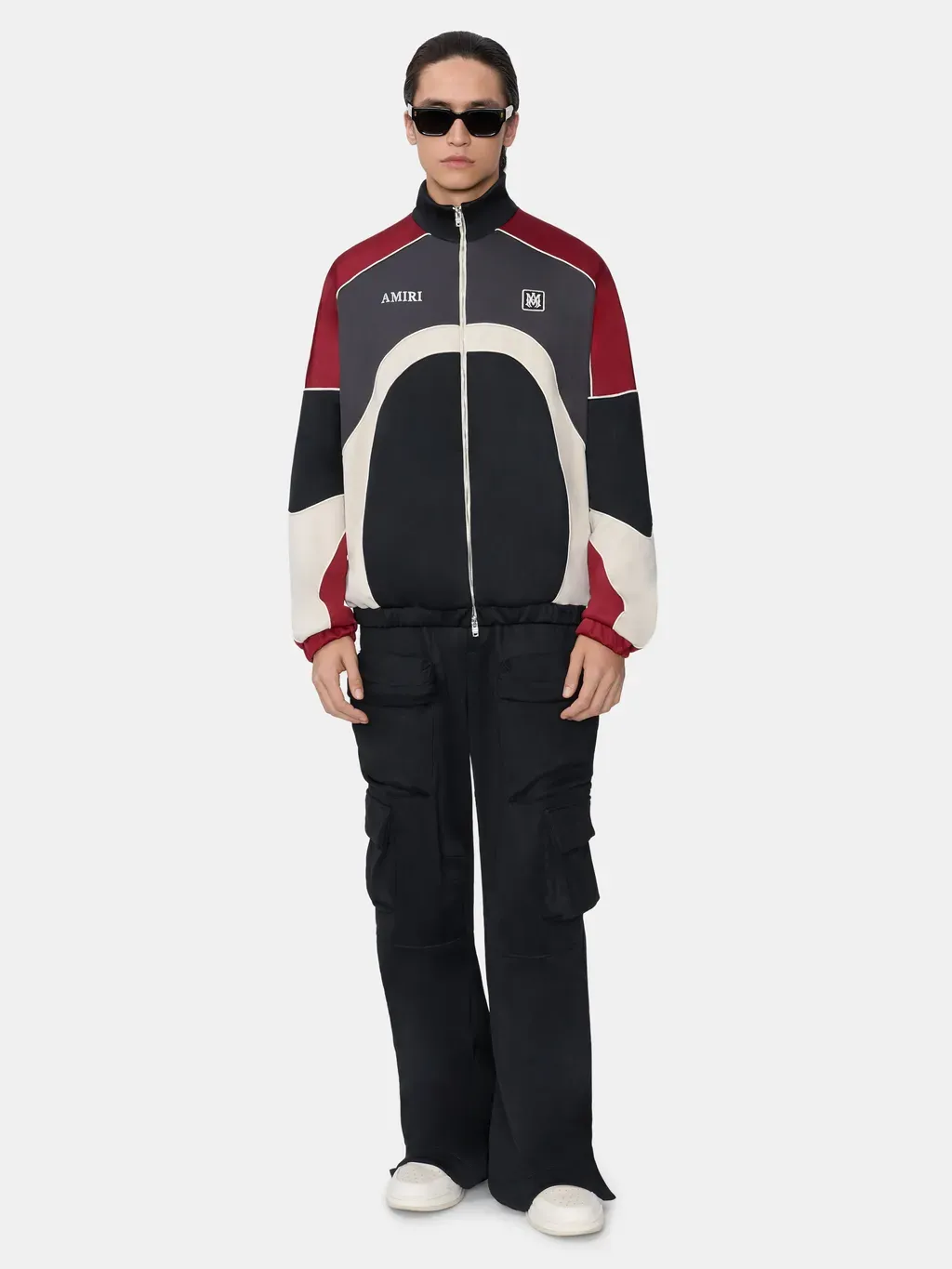 Oversized Panel Track Jacket - Black