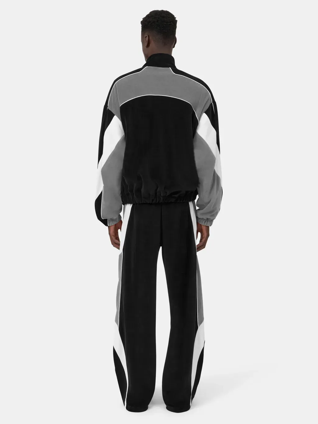 Oversized Panel Track Jacket - Black