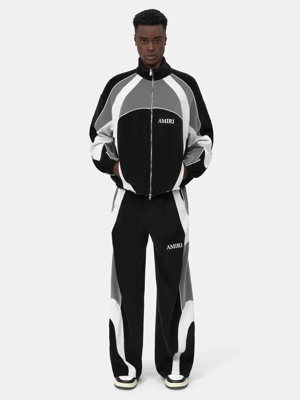 Oversized Panel Track Pant - Black
