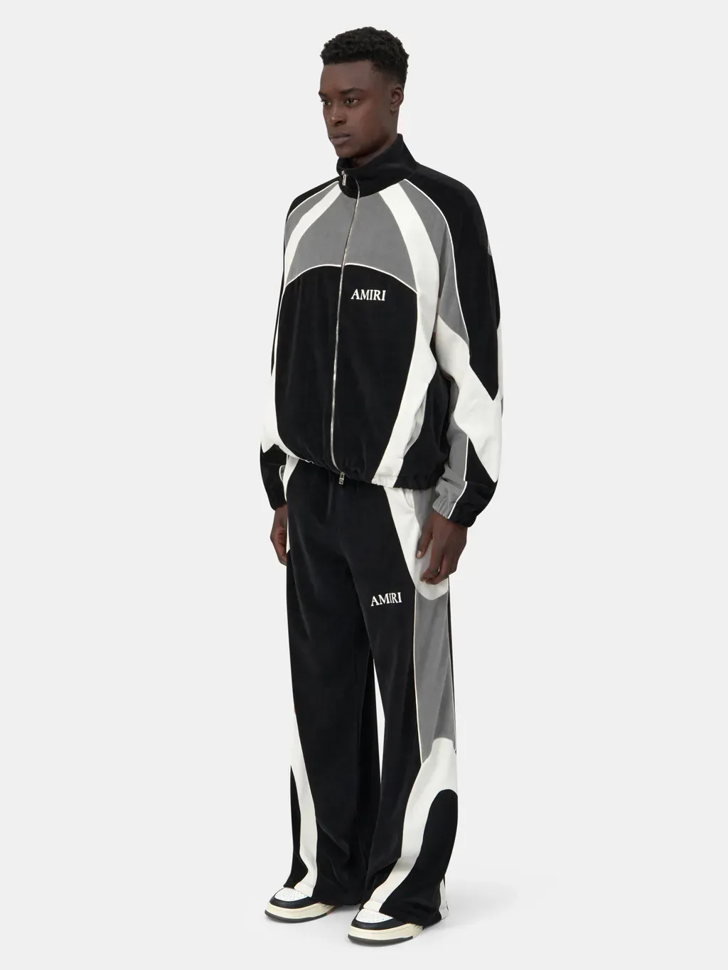 Oversized Panel Track Pant - Black