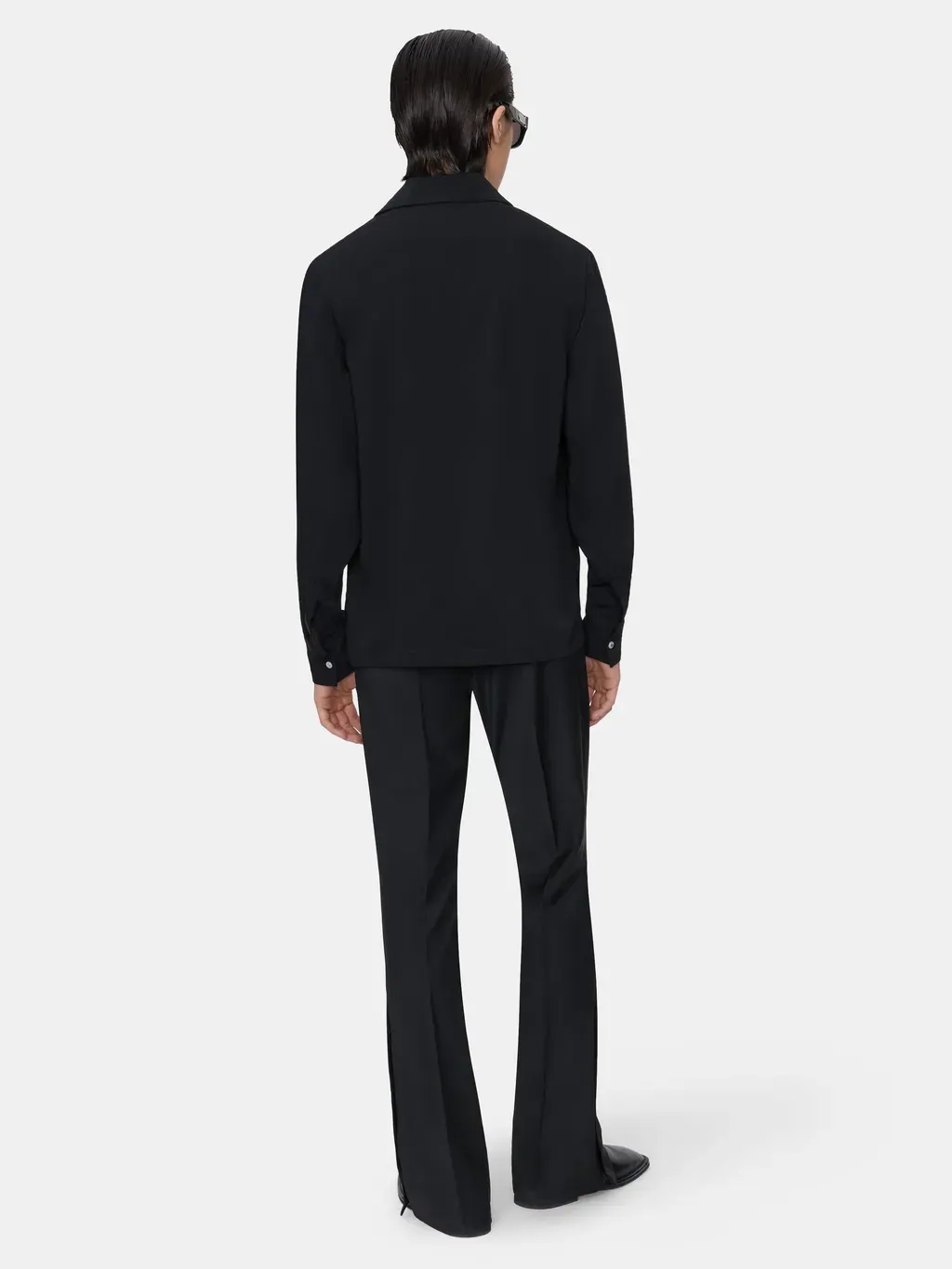 Round Pocket Dress Shirt - Black