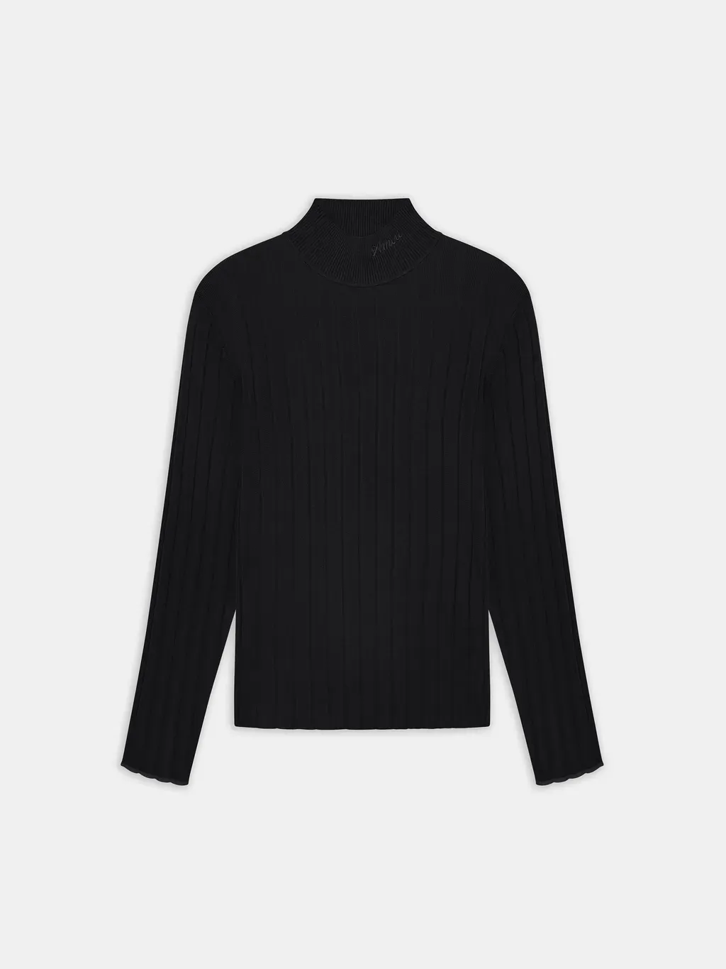 Script Mock Neck Sweater - Black
