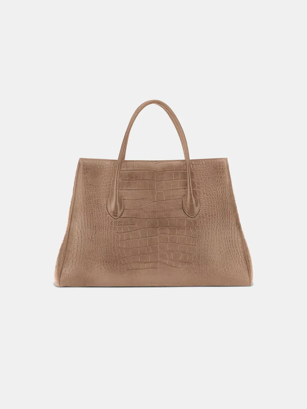 Suede Croc Honey 50 Tote - Dark Brown