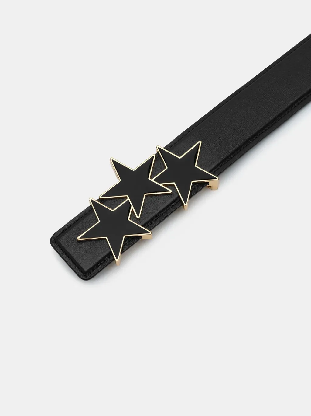 Three Star 4 Cm Belt - Black