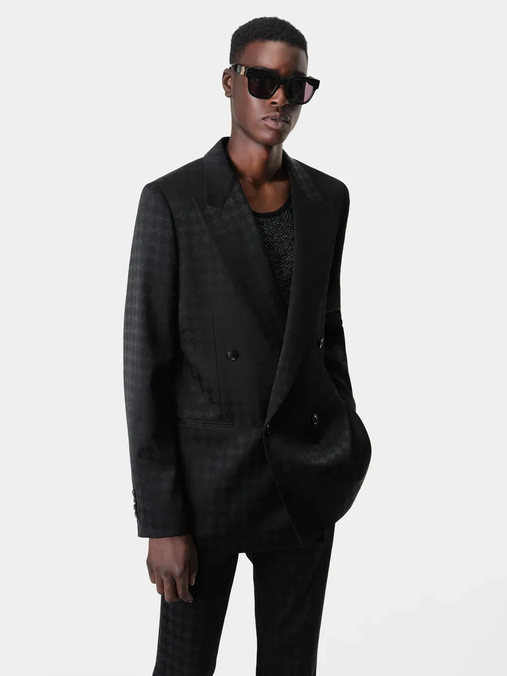 Tonal Ma Quad Double-Breasted Blazer - Black