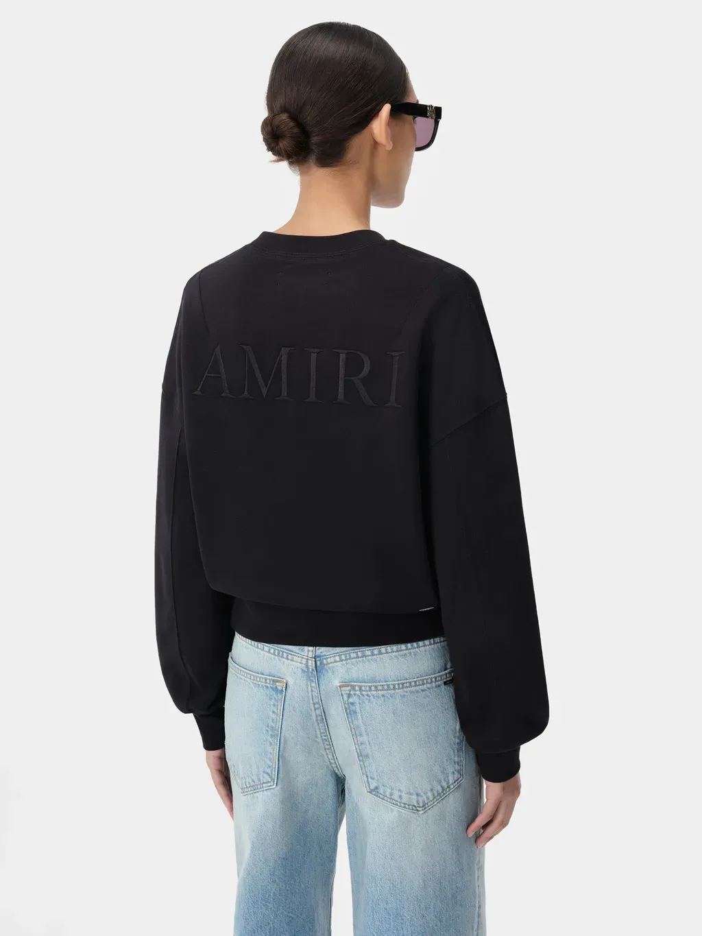 Women - Amiri Embroidered Crew - Black