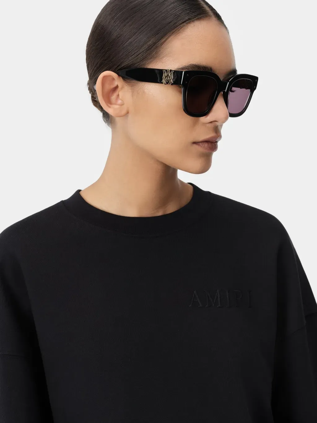 Women - Amiri Embroidered Crew - Black