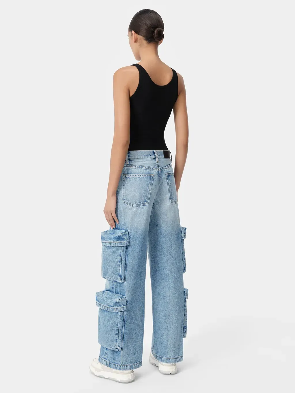 Women - Baggy Cargo Jean - Antique Indigo