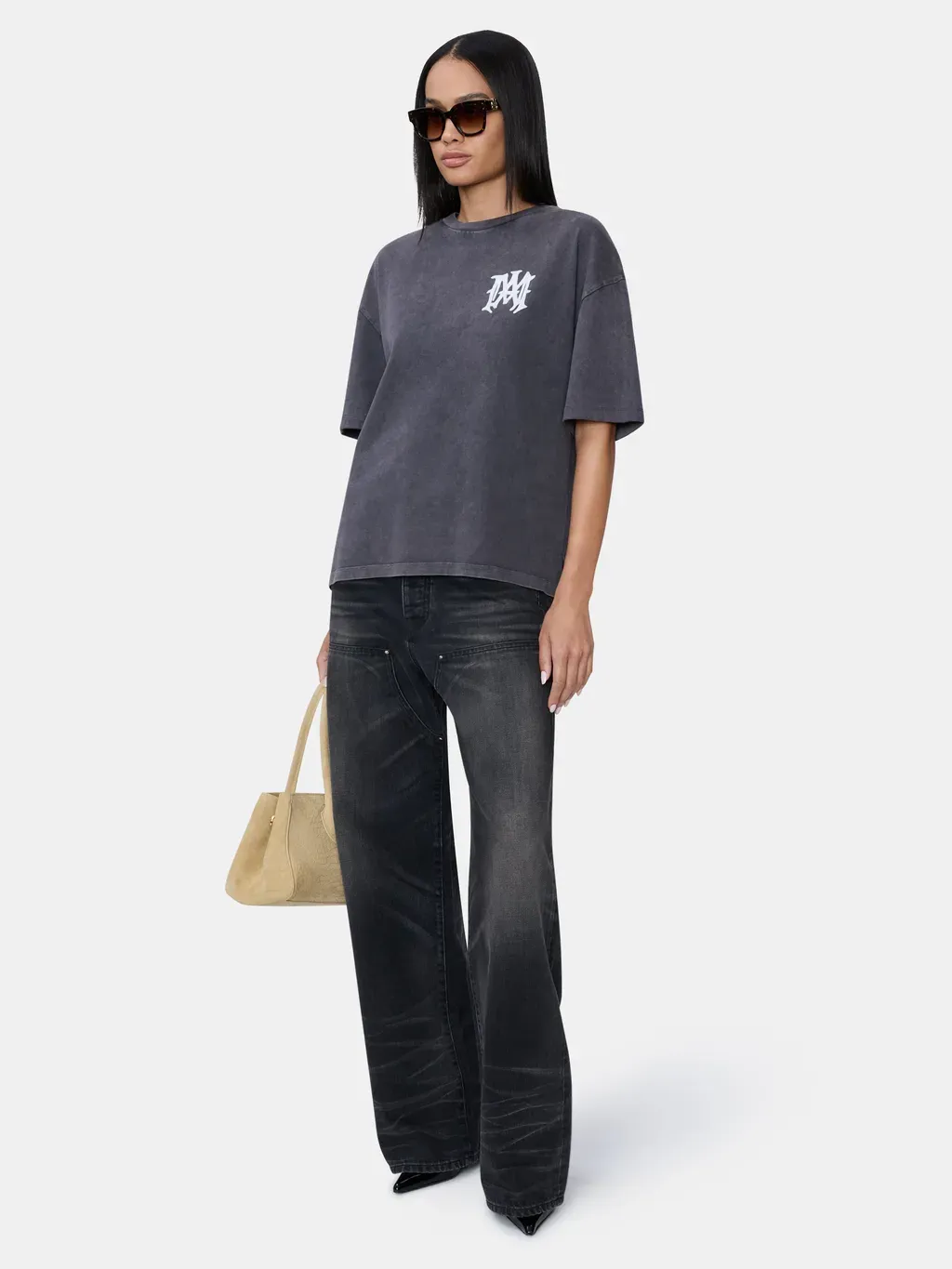 Women - Amiri Hollywood Oversized Tee - Black